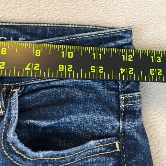American Eagle Womens Jeans Size 2 Super Hi-Rise Jegging Distressed Blue Denim - Picture 6 of 14
